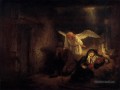Joseph rêve dans l’écurie de Bethléem Rembrandt